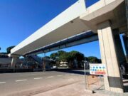 Tall de la C-31 per desmuntar la passera del pont de la Pava
